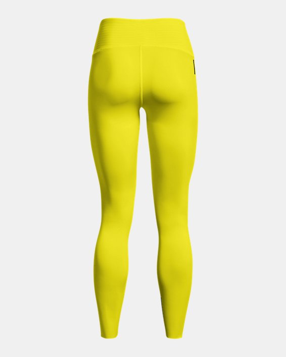 Women's UA RUSH™ HeatGear® No-Slip Waistband Custom Length Leggings, Yellow, pdpMainDesktop image number 7